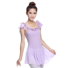Adult Girls Sleeveless Cotton Tulle Tutu Ballet Dance Leotard Chiffon Skirt Gymnastics Performance Costumes Tutu Dress Princess