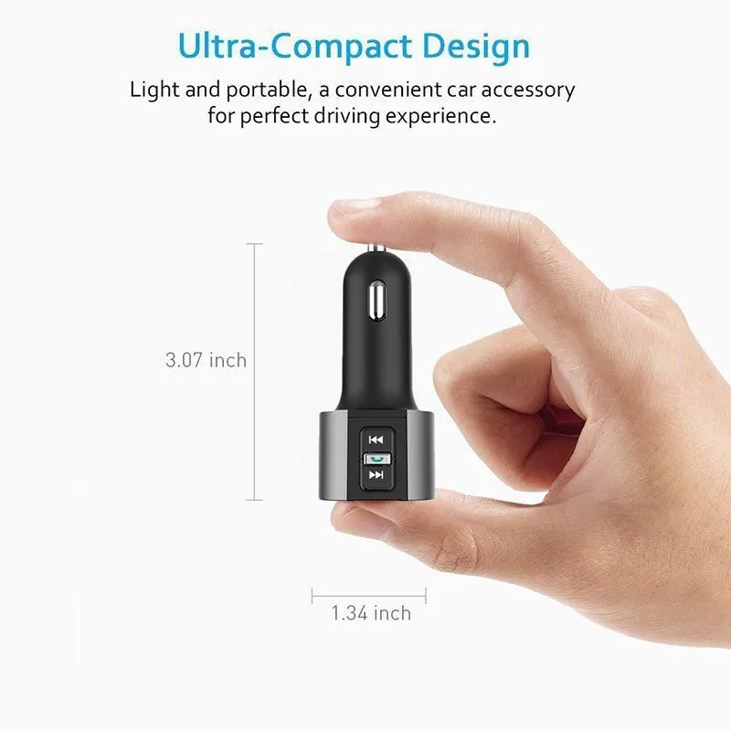 Bluetooth Handfree Автомобильный комплект fm-передатчик Беспроводной MP3 плеер 3.4A внешний двойной USB быстрая зарядка автомобильное зарядное устройство