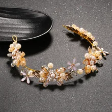 Корейская версия ювелирных изделий невесты хрустальные бусины ручной работы с милой невесты Свадебные аксессуары повязка на голову