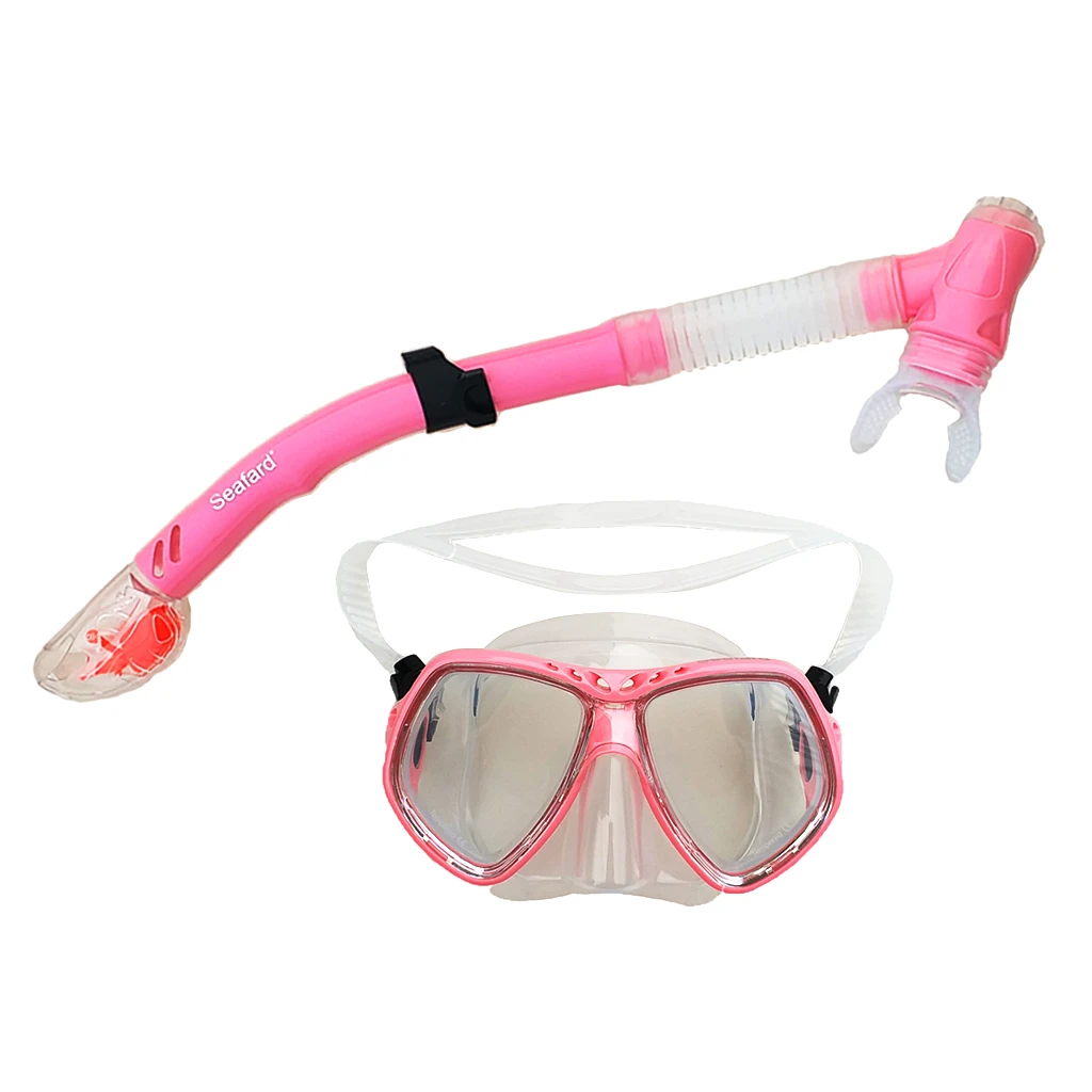 Professional Snorkeling Set Pro Quality Mask and Snorkel Wide View Mask Dry Top Snorkels for Women Men