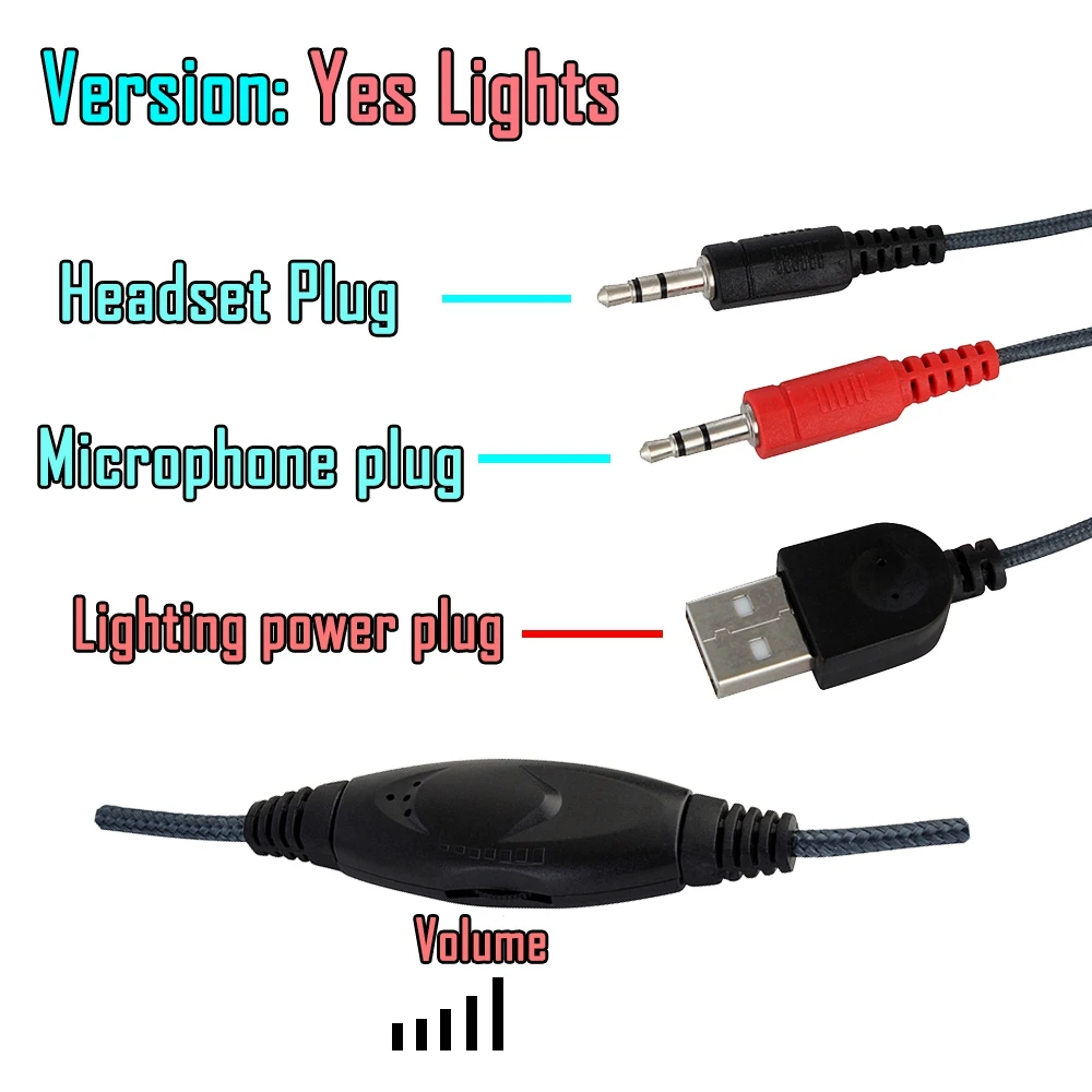 Ch1 Stereo Headphone Headsets Casque Deep Bass Computer Laptop Gaming Headset With Microphone Light for PC Game Gamer Earphones