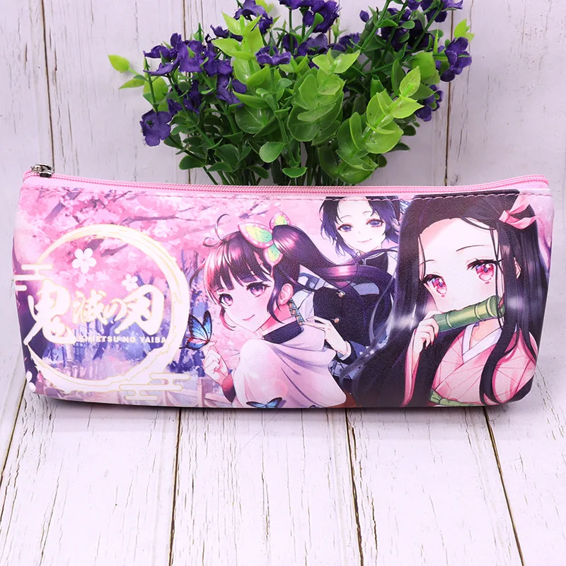 Anime Demon Slayer Kimetsu No Yaiba Kamado Tanjirou Pencil Case Cute Canvas Zipper Pencil Bag Pencil Box kids Stationery Gift