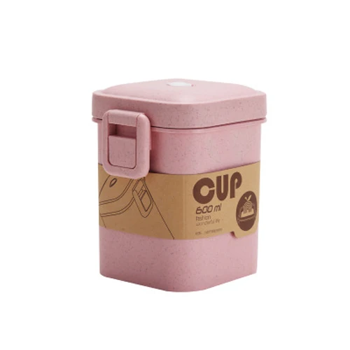 900 мл портативный здоровый материал Ланч-бокс 3 слоя пшеничной соломы Bento коробки микроволновая посуда контейнер для хранения еды коробка для еды - Цвет: pink 1