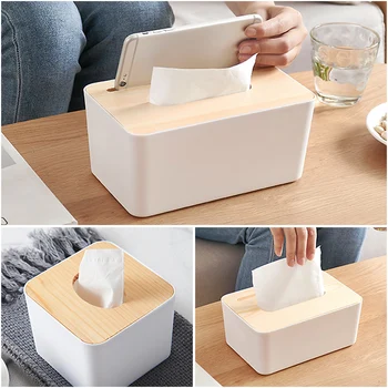 

Creative Removable Tissue Roll Paper Wooden Tissue Box Home Bathroom Car Tissue Box Container Towel Napkin Log Tissue Holder New