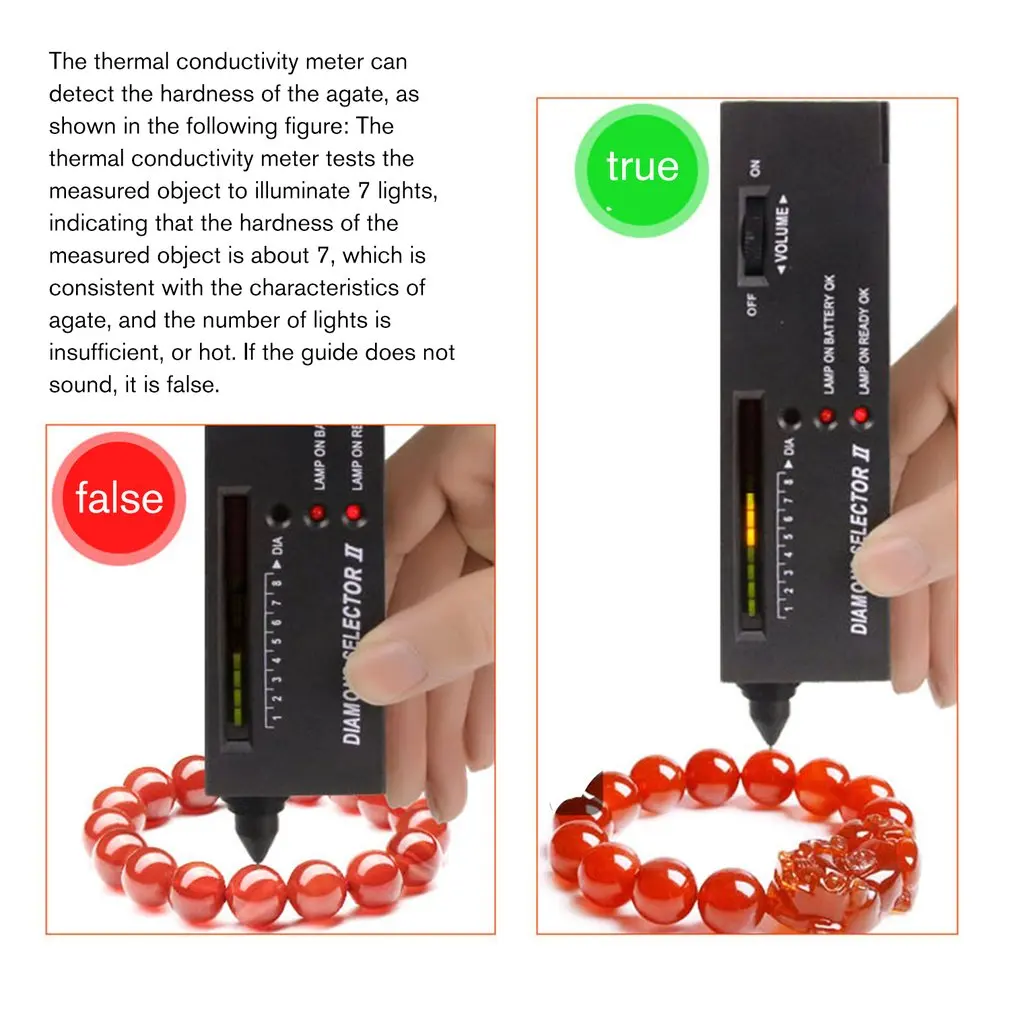 Crystal Tester Tool Thermal Conductivity Meter Drill Pen Hardness