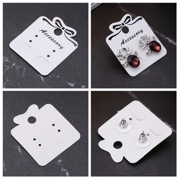 

100Pcs Jewelry Display Card Earrings Ear Studs Packing Hang Tag Rectangle Holder 634D
