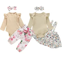 Одежда для маленьких девочек г. Одежда для новорожденных девочек боди с длинными рукавами и цветочным рисунком, топы+ юбки, штаны повязка на голову, комплект одежды из 3 предметов