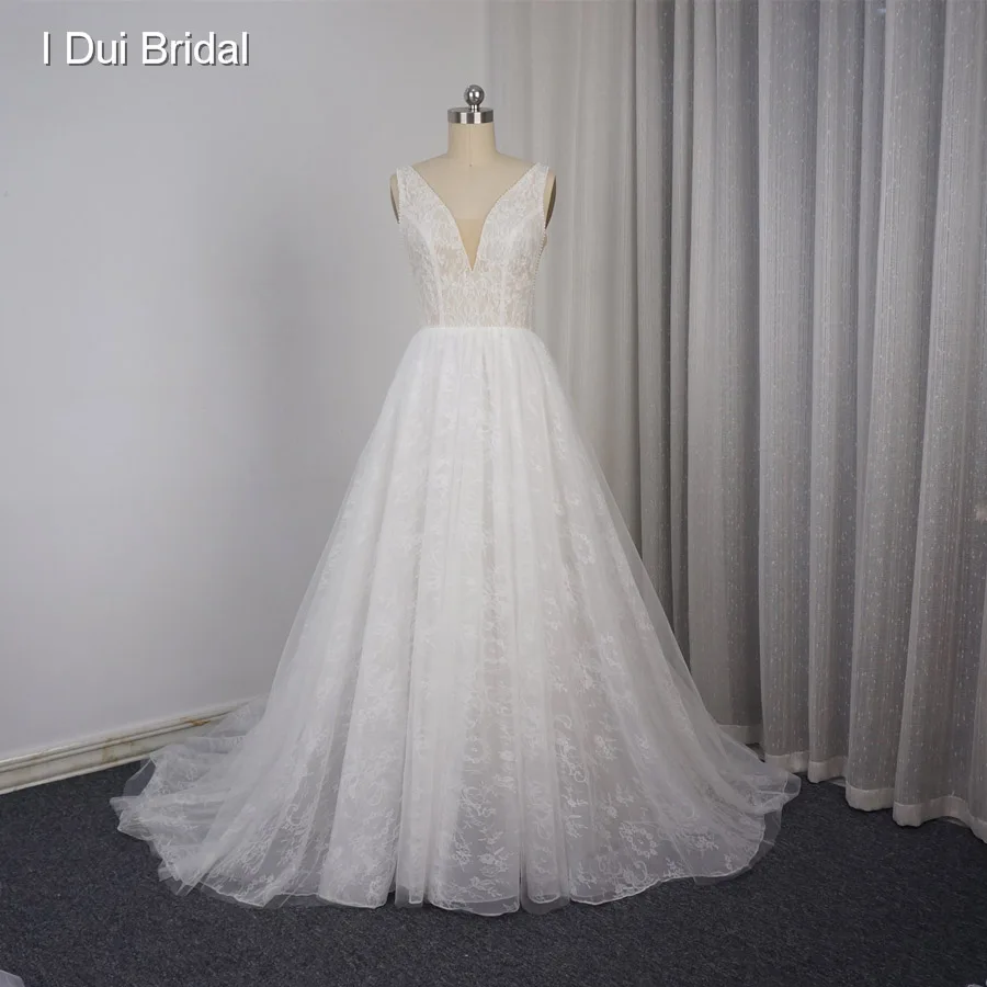 Кружевное свадебное платье с v-образным вырезом тонкий корсет летнее глубоким