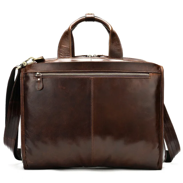 Прямая с фабрики, модный бренд, Простой Высококачественный большой емкости, мужской портфель, кожаная деловая Компьютерная сумка для мужчин - Цвет: Coffee