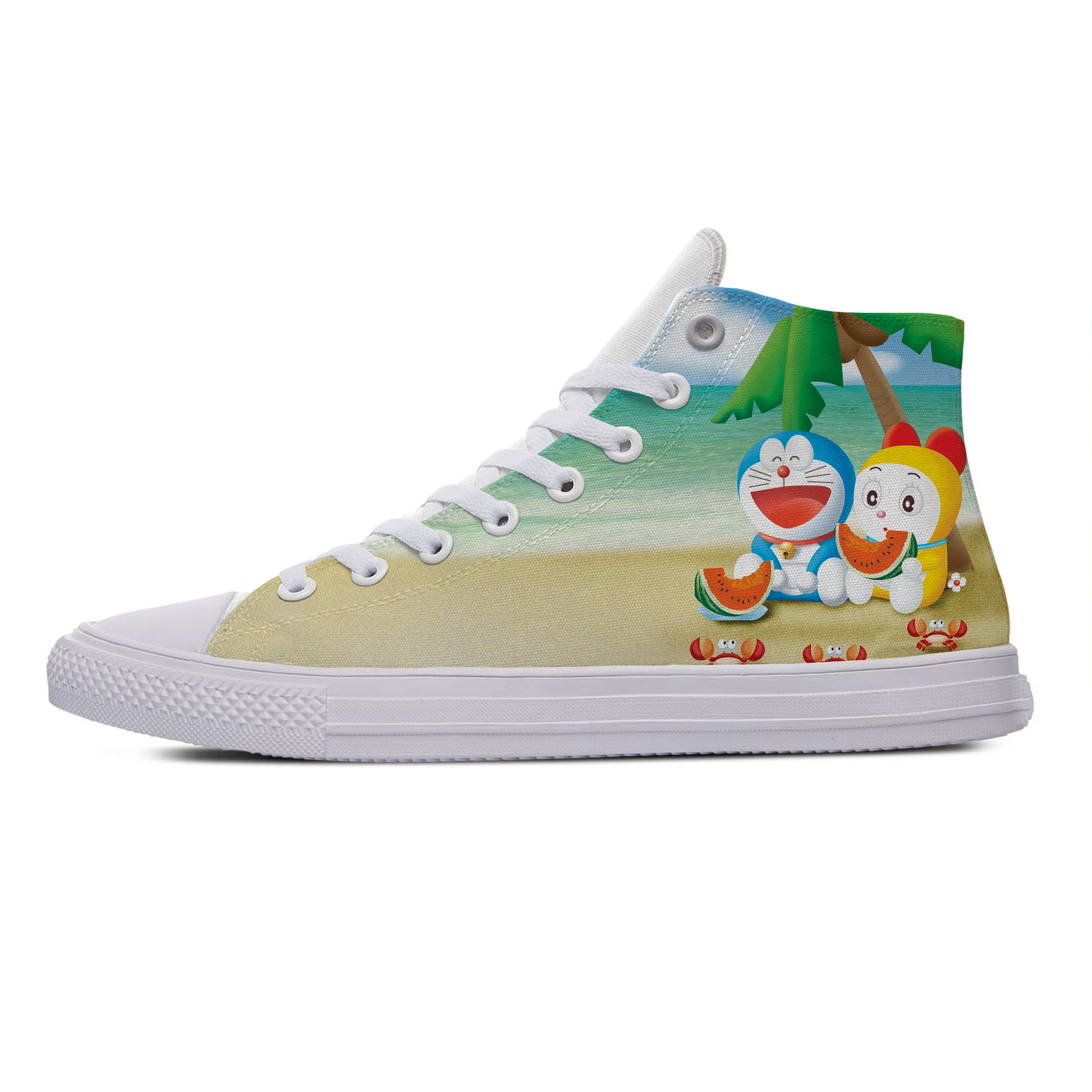 Японское аниме Kawaii Doraemon; Лидер продаж; крутая модная повседневная парусиновая обувь; низкие дышащие легкие кроссовки с 3D принтом для мужчин и женщин