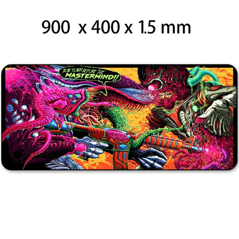 SOVAWIN 900x400 мм игровой коврик для мыши XL Hyper Beast Locking Edge нескользящий коврик для мыши CS GO slip натуральный для ПК компьютера