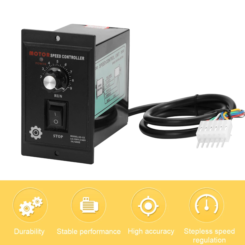 

Motor Speed Controller 400W 50 60Hz 220V AC Motor Speed Regulator Speed Controller Forward Backward Pinpoint Regulator