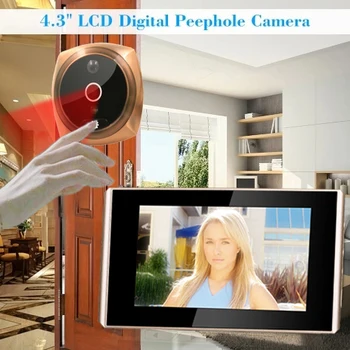 

Mini Electronic Cat Eye 4.3 Inch Color Screen Door Peephole Viewer 145 degrees Wide Angle Door camera Monitor