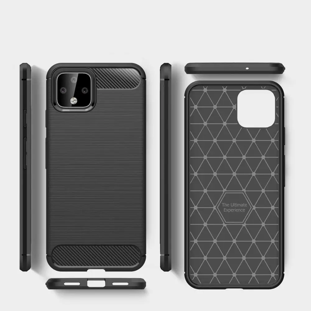 

Rugged Armor Soft Phone Case for Google Pixel 1 2 3 3a 4 XL Case Resilient Silicone Carbon Fiber Texture Shockproof Cover Coque