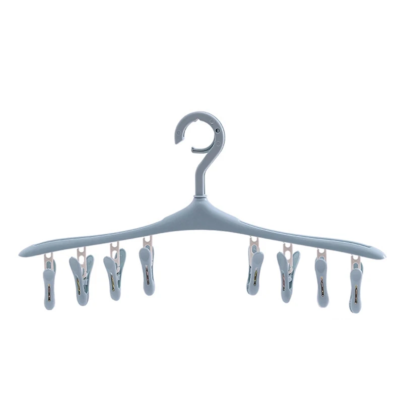 High Quality Hanging Dryer 8 Clips Laundry Clothes Pegs Hanger Underwear Socks Hanger Plastic Organizer Drying Pegs - Цвет: BL