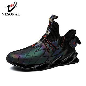 

VESONAL 2020 New Embroidery Dragon Sneakers Men Shoes Casual hip hop Breathable Comfortable Male Walking Footwear street