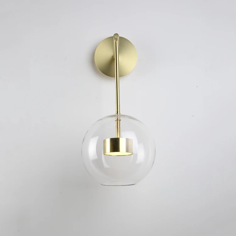 

Clear Glass Nordic Modern Wall Lamps Energy Saving Crystal Hotel Wall Lamps Bathroom Light Luminaire Applique steam punk