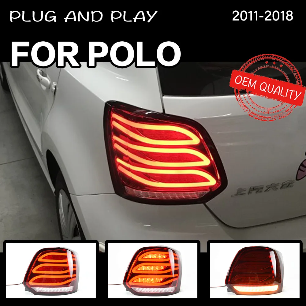Car Styling tail light for Volkswagen VW POLO 2011 2012-2018 taillights rear lamp LED Signal reversing parking lights