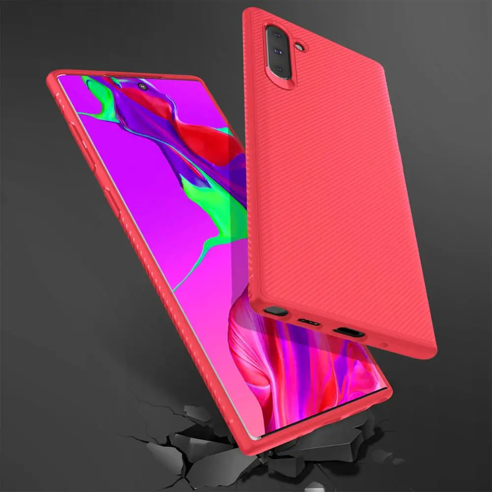 Чехол для samsung Galaxy Note + Lenuo противоударный мягкий чехол из углеродного волокна Note10