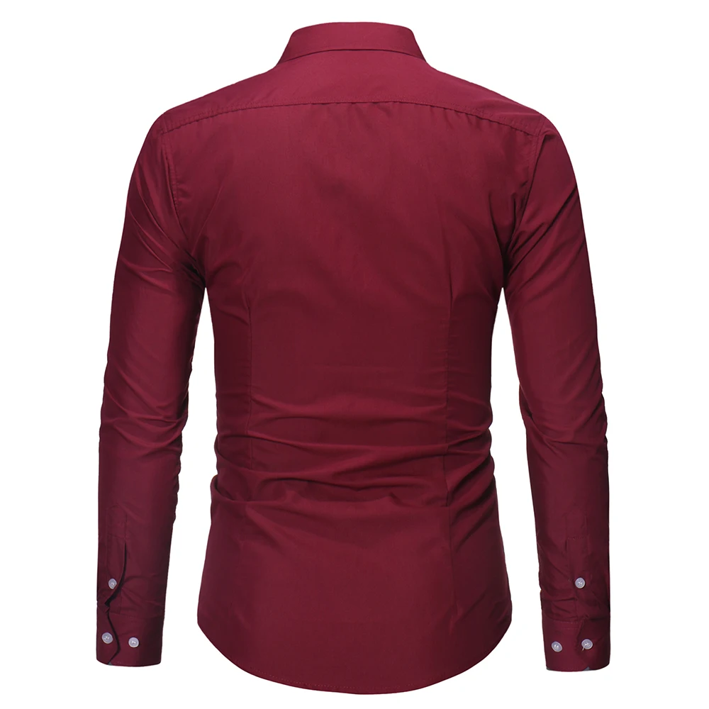 Мужская Повседневная рубашка Slim Fit Мужская Повседневная рубашка на пуговицах большой код рубашка с длинными рукавами официальные сорочки мужская одежда
