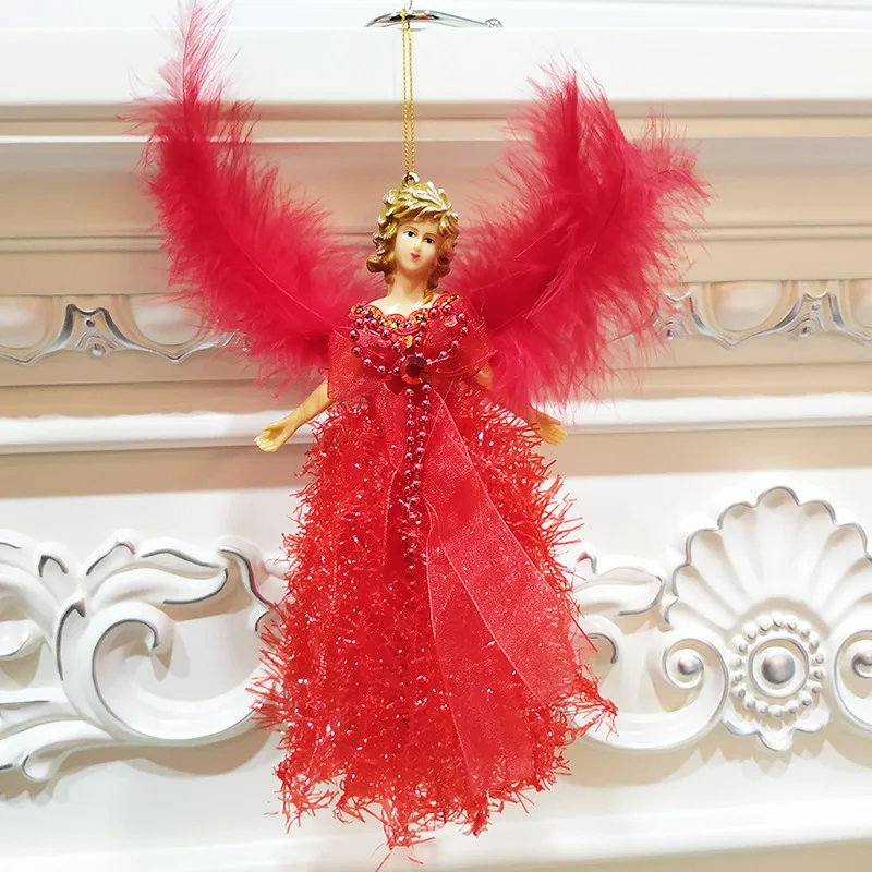 Рождественский плюшевый ангел, подвеска из меха, Рождественский Декор для дома, милая кукла, Рождественская елка, украшения, рождественские подарки