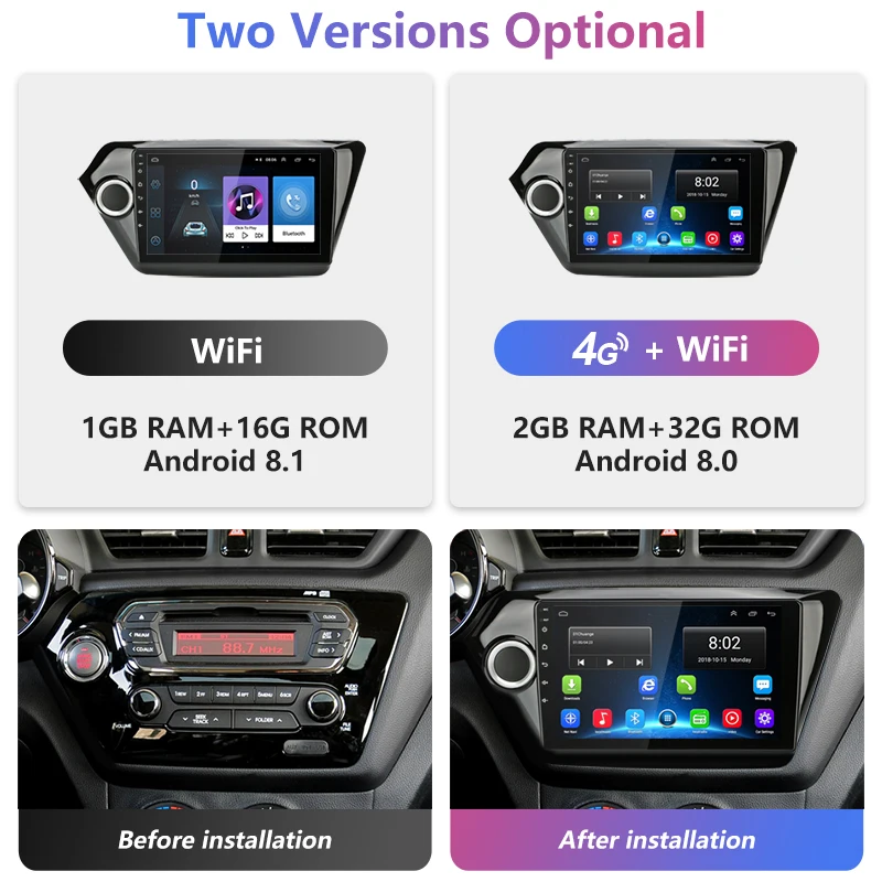 Sale Jansite 9" Car Radio Multimedia Player for KIA RIO3 2011-2016 IPS Touch Screen 4G Android Rear View Camera WIFI Navigation 2