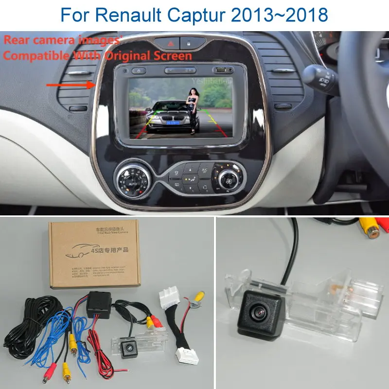 Yeshibation Автомобильная камера заднего вида для Renault Captur 2013 ~ 2018 обратная RCA и