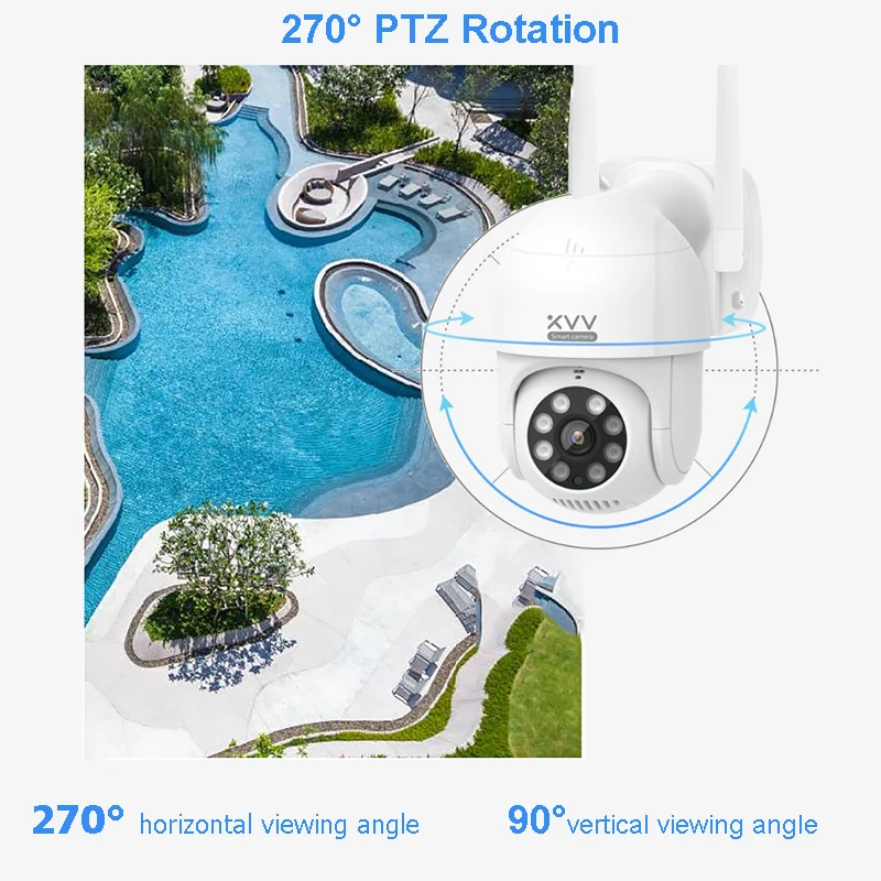Telecamera IP esterna intelligente P1 2K 1296P Webcam Wi-Fi Rilevamento umanoide Telecamere di sicurezza impermeabili Funziona per Mi Home APP_voghion.com