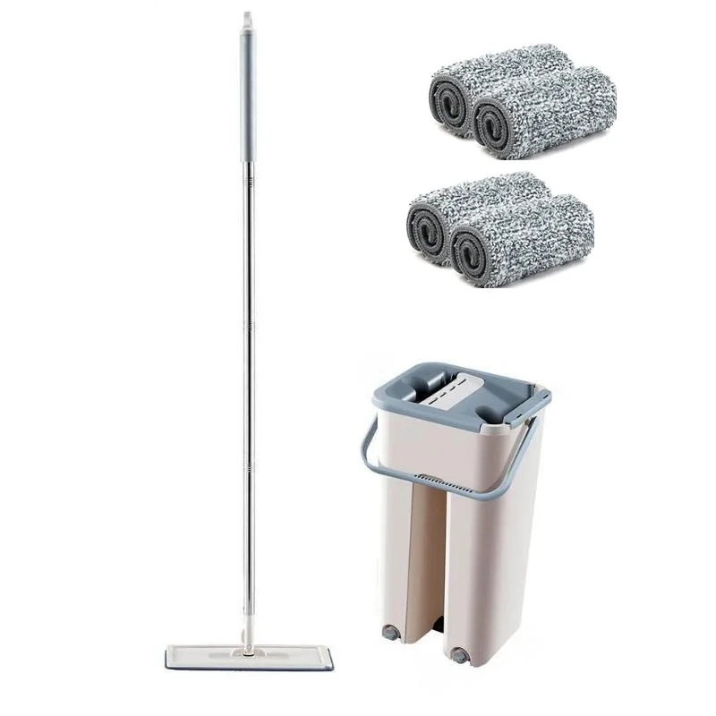 4pcs cloth Волшебная Автоматическая швабра с распылителем на 360 градусов, избегайте ручной чистки, тряпка для уборки из ультратонкого волокна, домашняя кухня, ленивая Швабра для деревянного пола - Цвет: 4pcs cloth