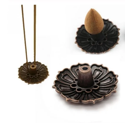 

9-Holes Lotus Bronze Censer Plate for Cone Burner Holder Incense Nine-hole Holder Copper incense holder Seat Copper Cone Statue