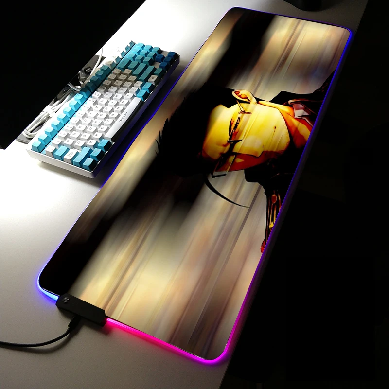 

RGB Gaming Mousepad Maes Hughes XXL Game Mouse Pad 350x600 Mause Mat LED Natural Rubber for PC Gamer 900x400 Desk Mat