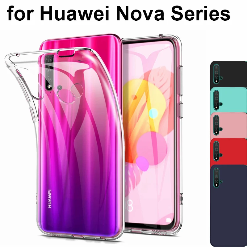 Прозрачный мягкий силиконовый чехол из ТПУ для Huawei Nova 5T 6 SE 5 Pro 5i 4 4E 3i 3 3E устойчивый