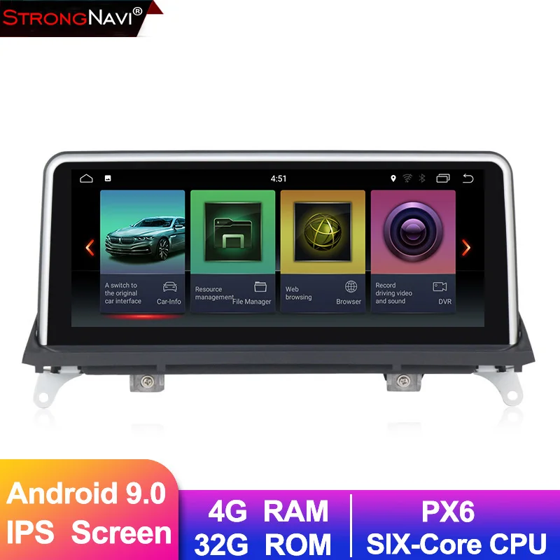 10 25 &quotAndroid 9 0 6 Core 4 Гб + 32G Автомобильный мультимедийный для BMW X5 E70 X6 E71 2007 2008 2009 2010 2011