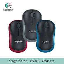 Беспроводная мышь logitech M186 2,4G с эргономичным 1000 точек/дюйм нано приемником обе руки ноутбук геймер Поддержка Официальная проверка