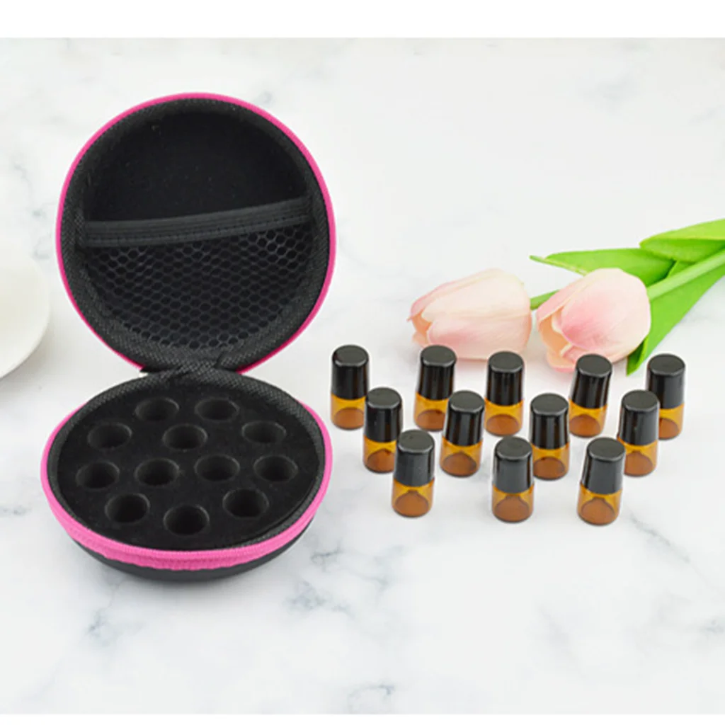 

Pocket Cosmetic Perfume Essential Oils Bag Travel Storage Carrying Case Container for 1ml 2ml Bottles, Easy to Carry