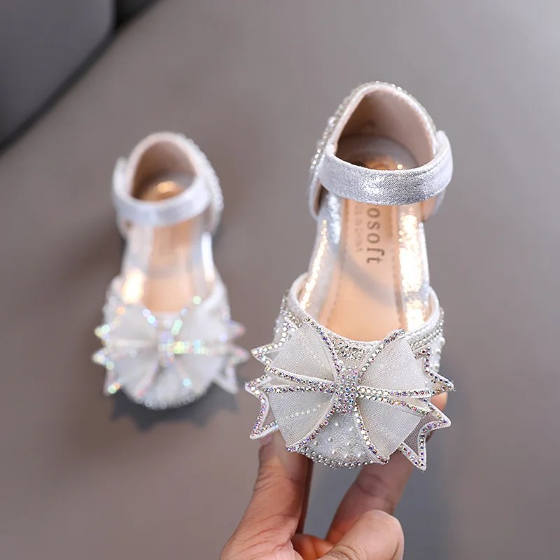 Kids Shoes Bow Flats Children's Princess Shoes for Girl Sandals Spring Summer Comfortable Little Girl E645 girls flats,girls sandals