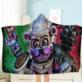 

Anime Five Nights at Freddy's Winter Warm Blanket for Teen Adult Sherpa Fleece Wearable Picnic Bed Sofa Home Decor Throw Blanket