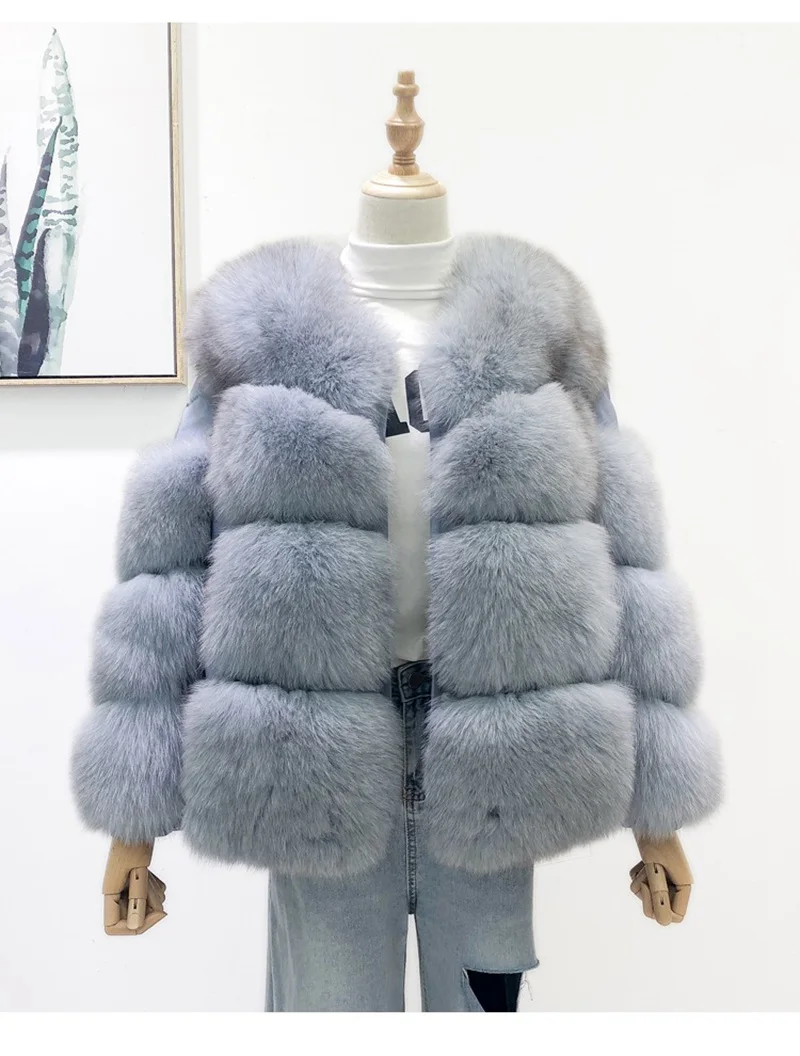 ZDFURS* зимнее женское пальто из натурального Лисьего меха, куртка с мехом, женский пуховик с натуральным мехом, верхняя одежда