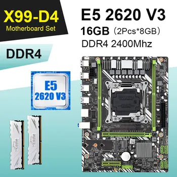 

DAIXU X99 D4 motherboard set with Xeon E5 2620 V3 LGA2011-3 CPU, 2pcs X 8GB =16GB 2400MHz DDR4 memory