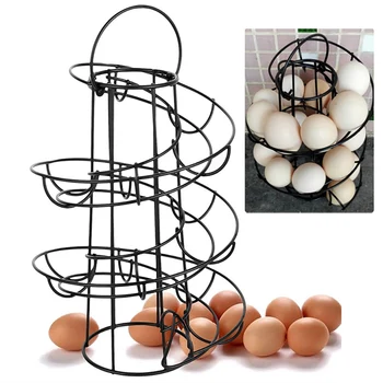 

Kitchen Creative Egg Rack Spiral Egg Basket Wrought Iron Practical Multi-function Rack Kitchen Small Things Storage Rack