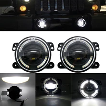 1 пара 30 Вт 4 дюймов светодиодный противотуманный светильник DRL Halo Ring Amber сигнальная лампа для Jeep Wrangler Dodge Chrysler передний бампер светильник s