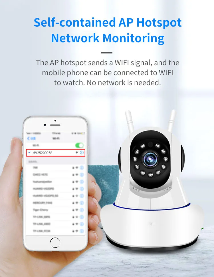 Xiaovv Q5 HD 1080P WiFi ip-камера двойная антенна ip-камера 355 ° PT Панорамное вращение APhotspot Двусторонняя аудио Ночная детская спальная