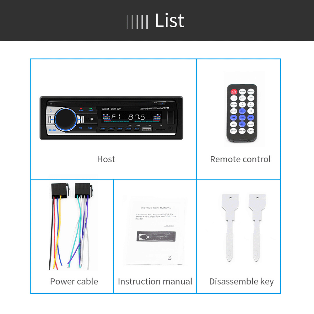 Популярный бренд Bluetooth FM Радио стерео аудио поддержка музыкального проигрывателя громкой связи с пультом дистанционного управления
