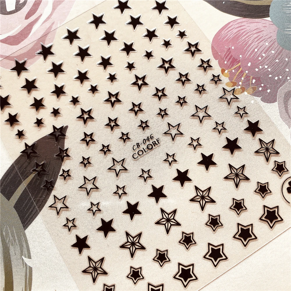 

CB-045-046-081 star moon Geometric shape 3D Back glue Nail decal Nail sticker Nail decoration Nail art Nail tool Nail ornament