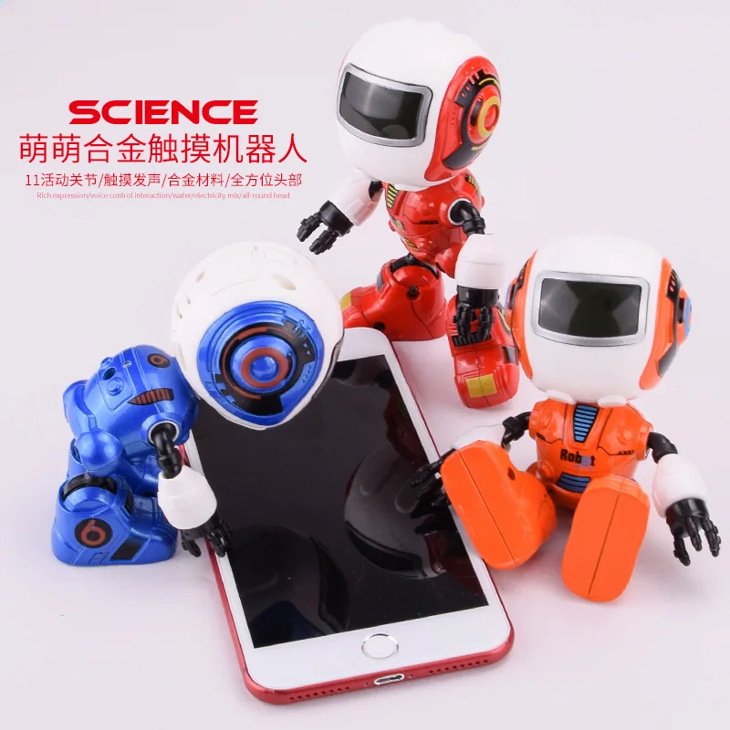 

Cute Mini Smart Sensing Early Education Sound Making Light Meng Meng Alloy Robot CHILDREN'S Toy Manual Transformation Model
