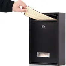 Outdoor Lockable Wall Mounted Hanging Iron Post Letter Box Mailbox with Key Password Mailbox Outdoor Letterbox Outdoor Wall Boxe