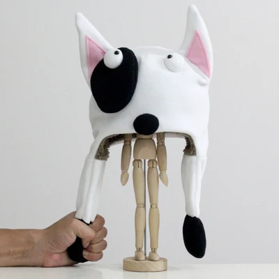 Bull Terrier Оригинальные шляпы для танцев с изображением маленького монстра, шапки для взрослых и детей, зимняя теплая плюшевая шапка, подарок на год и Рождество - Цвет: Bull Terrier