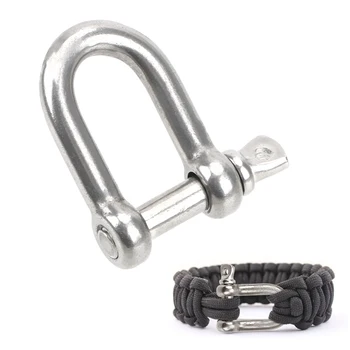 

LEEEPEE Key Ring Keychain Stainless Steel Solid Stainless Steel Carabiner Hook Screw Joint Connector Buckle Bow Shackle