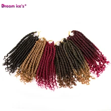 Эффектом деграде(переход от темного к "афро" из искусственных искусственные локоны в стиле Crochet наращивание волос 65 г за штуку 12 дюймов длинные Dream ice