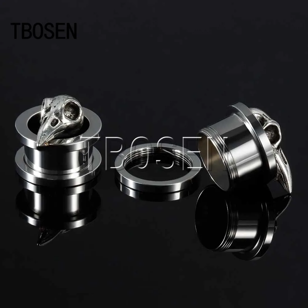 TBOSEN, серьги-тоннели для ушей, Эспандеры, шпильки из нержавеющей стали, винтовые измерители, модные украшения для пирсинга тела, подарок